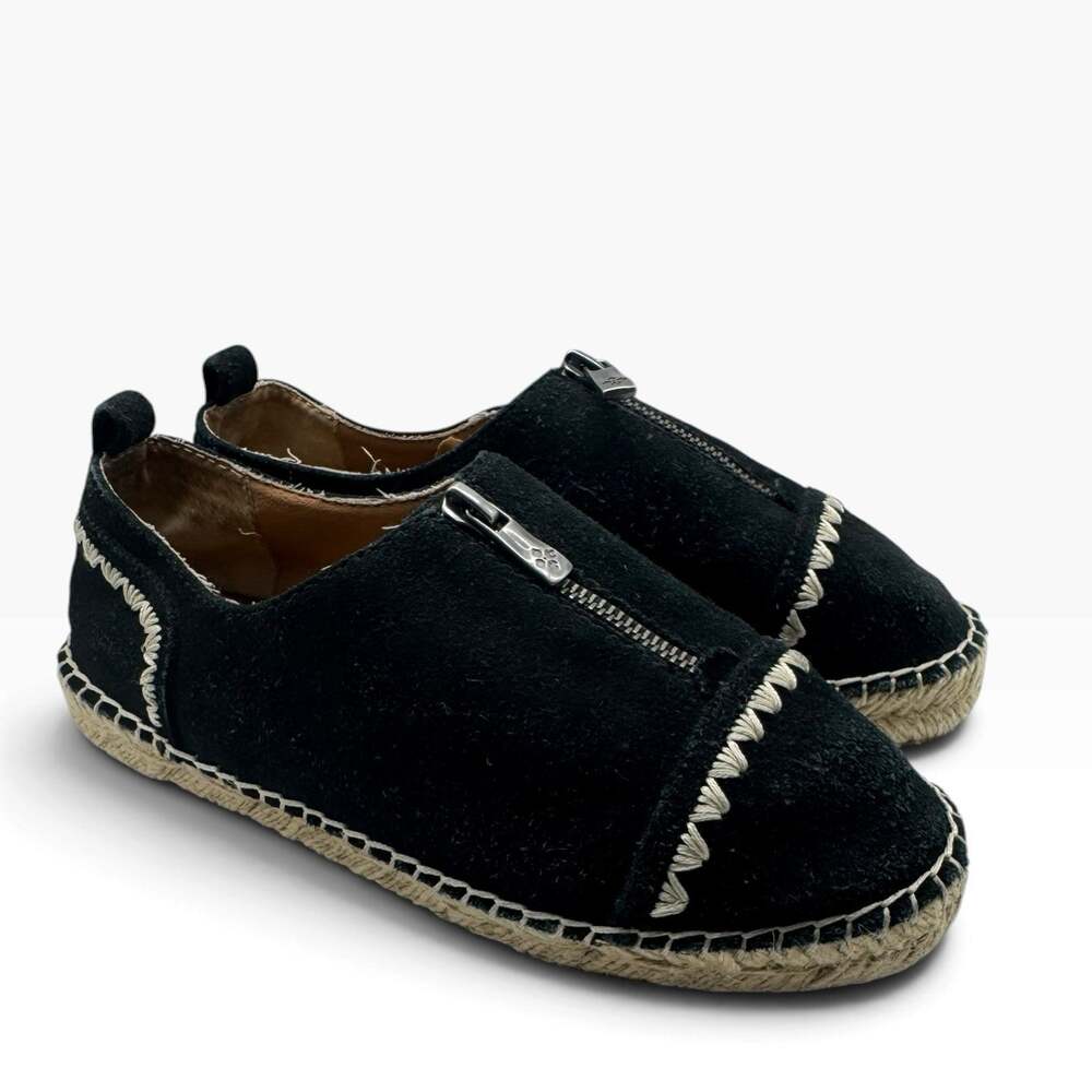 Patricia Nash Black Suede Espadrille Flats Women’s Size 7
